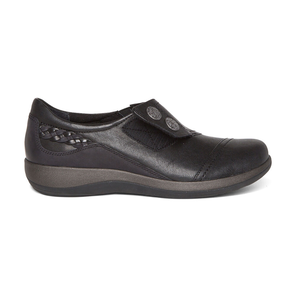 Aetrex Women's Karina Monk Strap Dress Shoes - Black | USA RLP558R